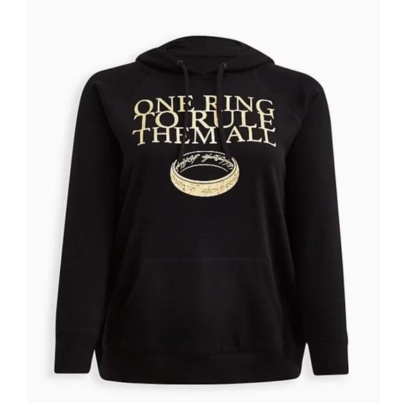 TORRID NWT WARNER BROS. LORD OF THE RINGS COZY FLEECE RAGLAN HOODIE - Picture 2 of 6